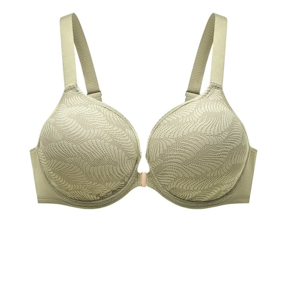 NWT Understance Esther Bra - 36H, green - Flex Underwire, Front-Closure, Lined